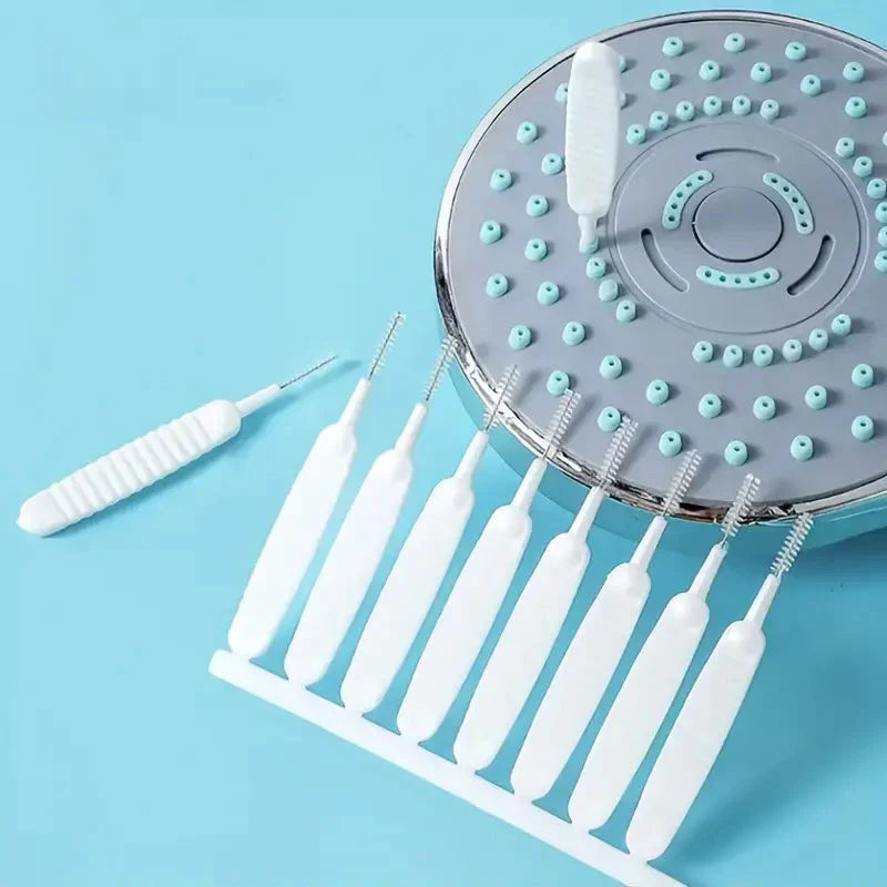 10-Pieces Set: Easy-Clean Shower Nozzle Brushes - Hassle-Free Showerhead Crevices Cleaner
