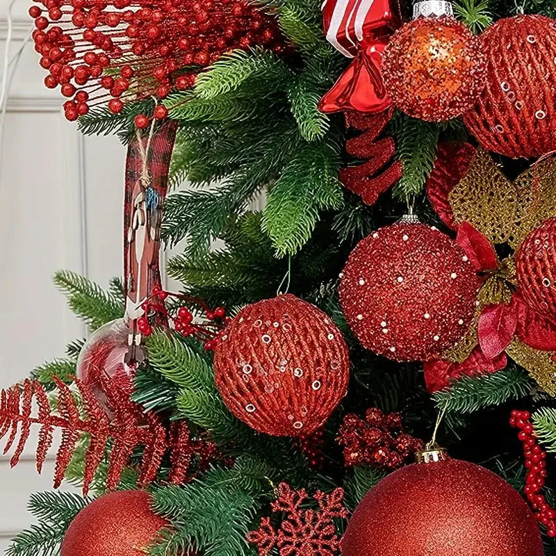12-Piece Set:  Large Sparkling Glittering Sequins Foam Ball Ornaments