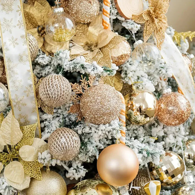12-Piece Set:  Large Sparkling Glittering Sequins Foam Ball Ornaments