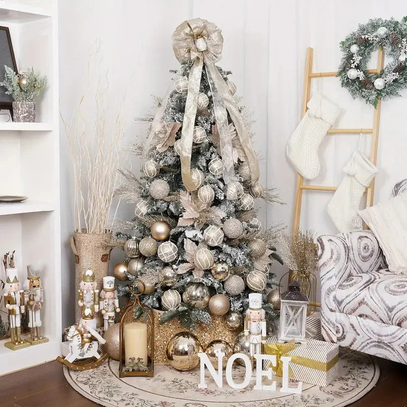 12-Piece Set:  Large Sparkling Glittering Sequins Foam Ball Ornaments