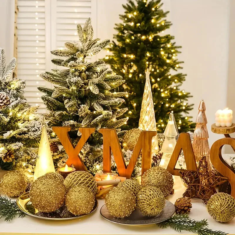 12-Piece Set:  Large Sparkling Glittering Sequins Foam Ball Ornaments
