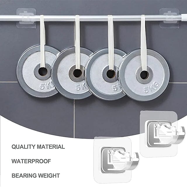 4-Piece: No Drill Curtain Rod Hook Holder