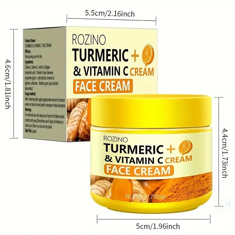 50g/1.75 Oz Turmeric + Vitamin C Face Cream with Hyaluronic Acid