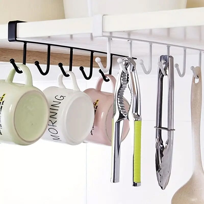 6 Hooks Kitchen Shelf Storage Rack