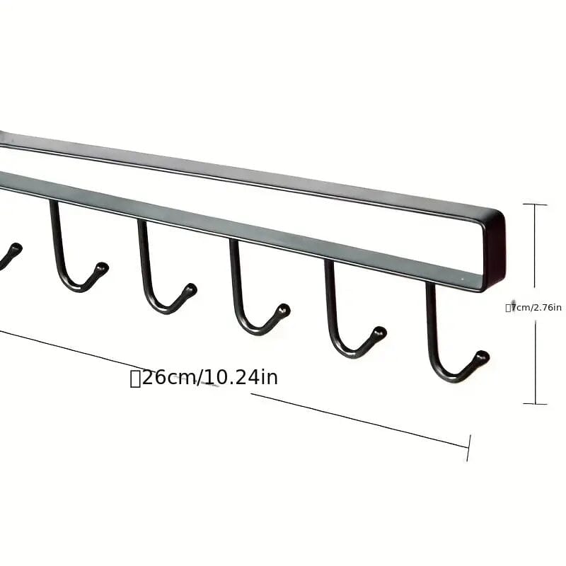 6 Hooks Kitchen Shelf Storage Rack