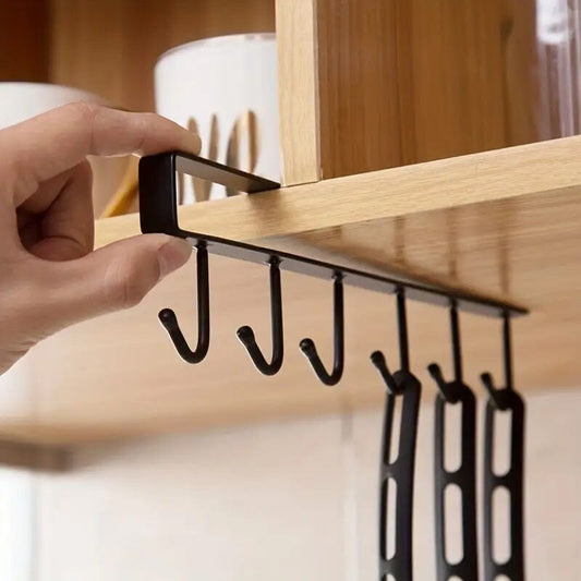 6 Hooks Kitchen Shelf Storage Rack