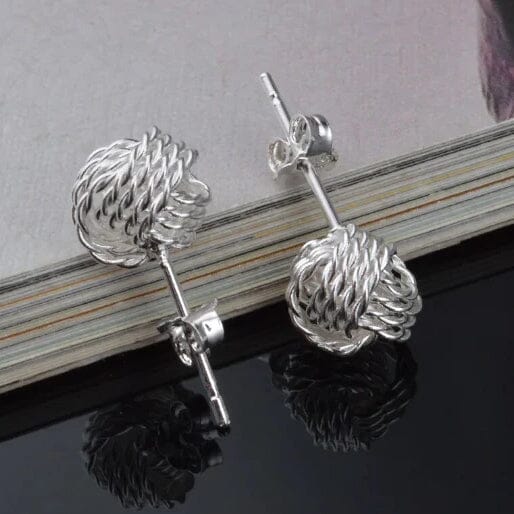 925 Silver Love Nut Stud Earrings