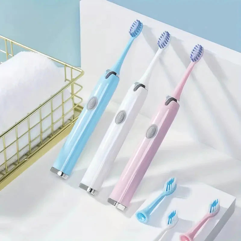 Battery Operated Toothbrush Kit with 6 Soft Bristles