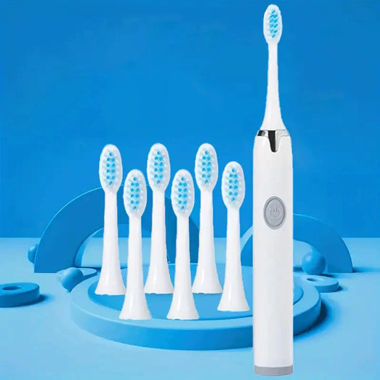 Battery Operated Toothbrush Kit with 6 Soft Bristles
