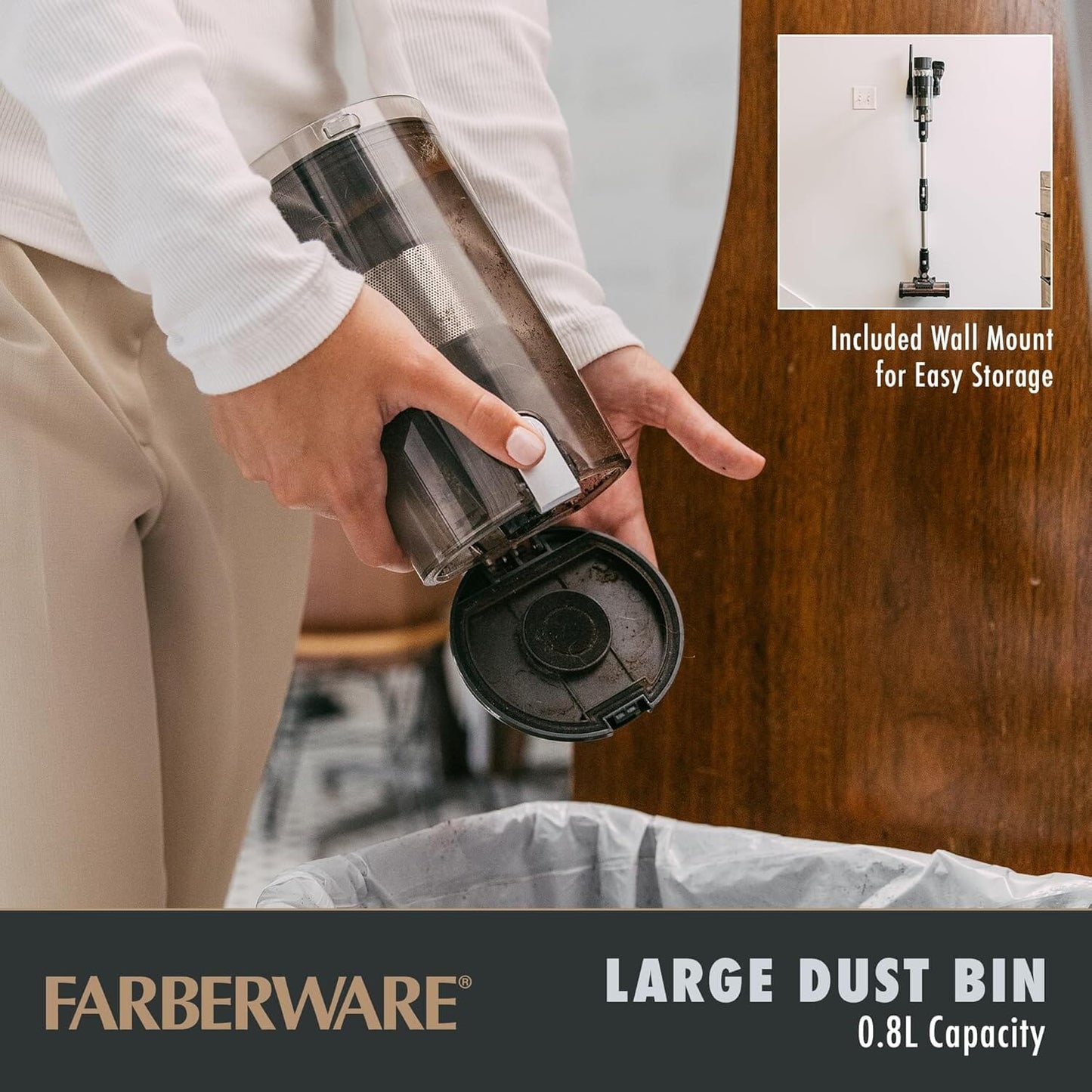 Farberware Cordless Platinum Stick Vacuum Cleaner, Smart Sensor Technology