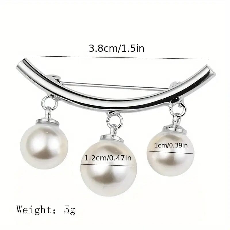 Pearl Fixed Collar Clip Charm Safety Pin