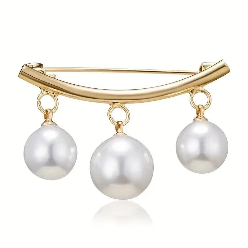 Pearl Fixed Collar Clip Charm Safety Pin