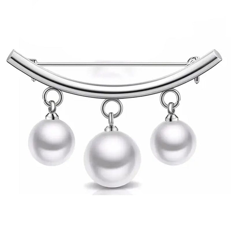 Pearl Fixed Collar Clip Charm Safety Pin