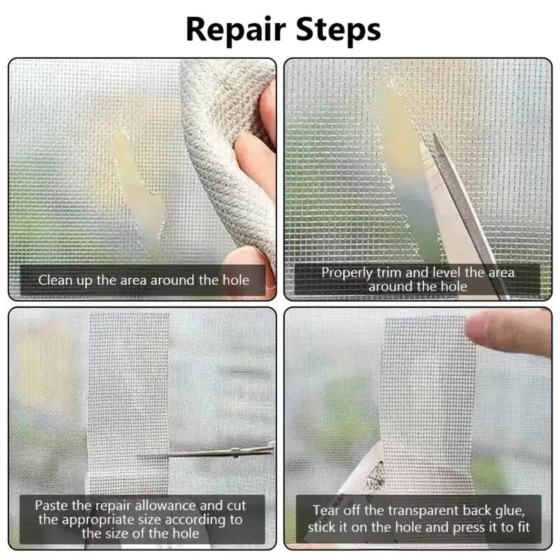 Self-Adhesive Window Screen Tape Mesh Repair Patch