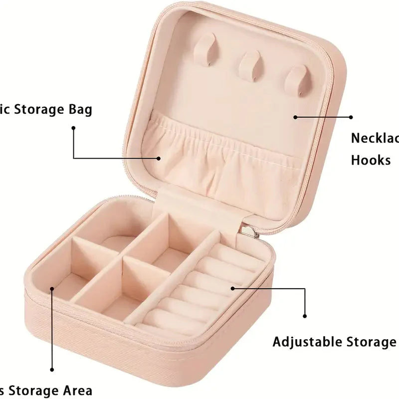 Travel-Friendly Jewelry Organizer - PU Leather Compact Jewelry Box