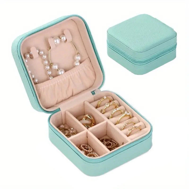 Travel-Friendly Jewelry Organizer - PU Leather Compact Jewelry Box
