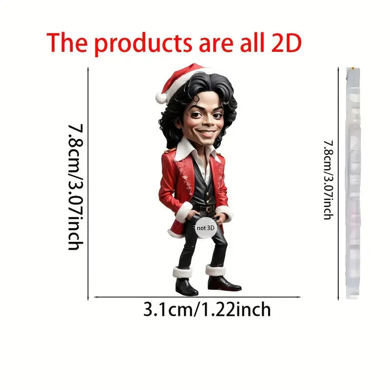 Acrylic Musician Caricature Ornament with Santa Hat